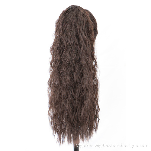 Vigorous Light Handmade African Ponytail Long Braid Messy Afro Extension Kinky Curly Catalogue Synthetic Hair Extensions